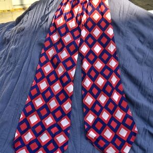 Geometric Red and Blue Scarf